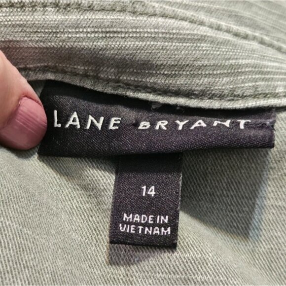 Lane Bryant Cinch Waist Utility Jacket Army Green Size 14 - Picture 12 of 14